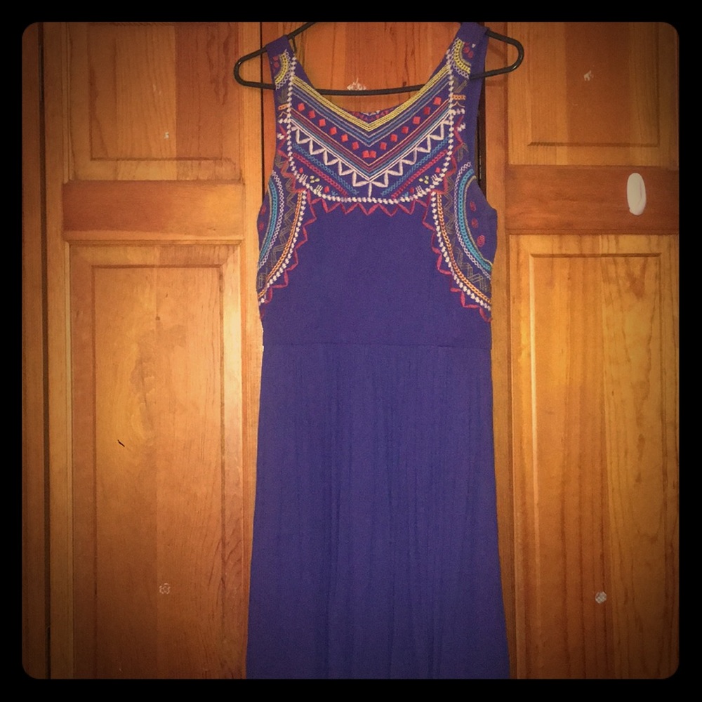 Royal blue patterned dress